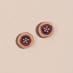 Red and Black Upcycled Fabric and Repurposed Wood Stud