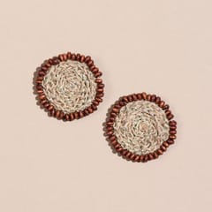 Jute & Wooden Beads Crochet Studs