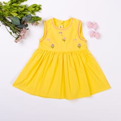 Kattan Kids Girls Yellow Anna Dragonfly Dress