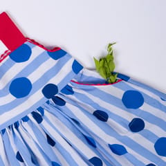 Kattan Kids Blue Polka Dots Dress