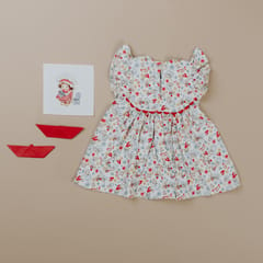 Kattan Kids Girls Printed Wildflower Cotton Dress