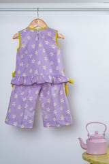 Kattan Kids Lilac daisy Print Co Ord Set