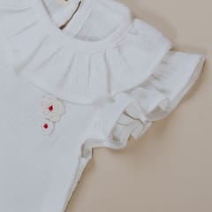 Kattan Kids White and Red Co ords set