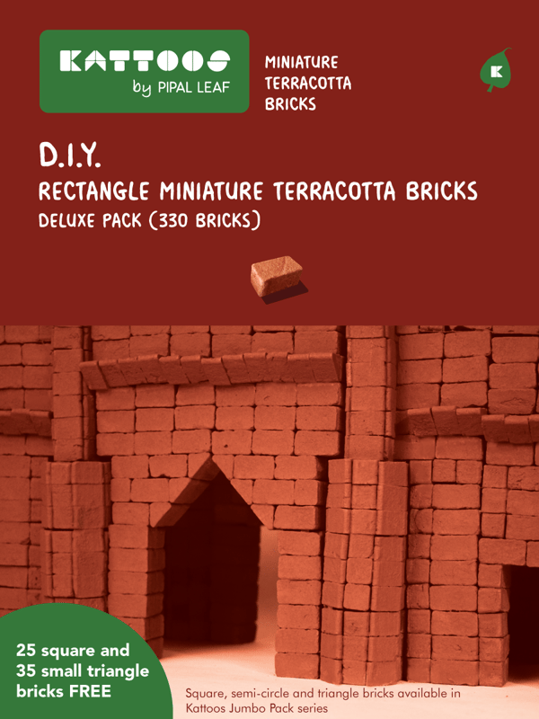 Miniature Terracotta Bricks DELUXE PACK (390 pieces)